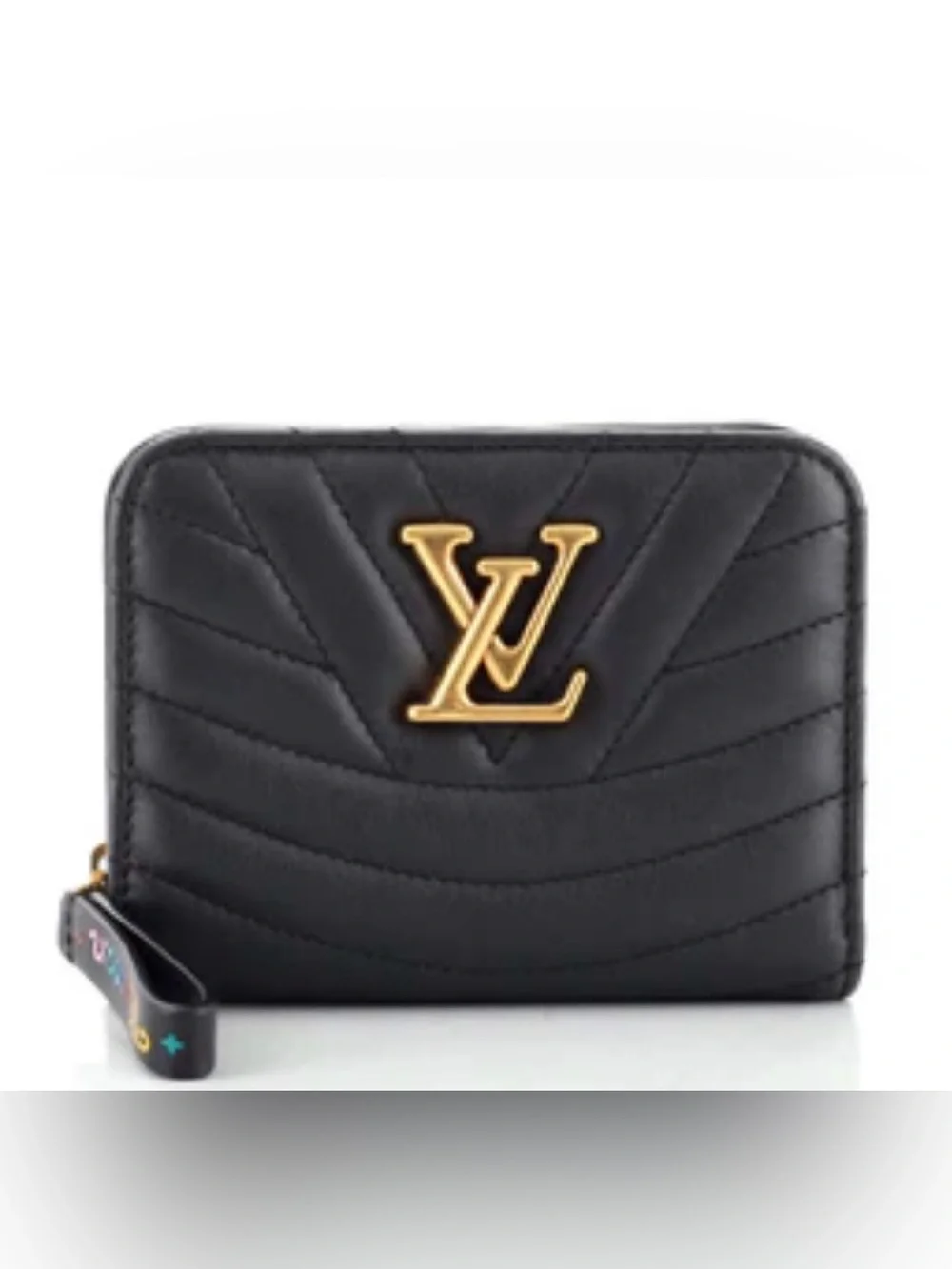 Louis Vuitton New Wave Compact Wallet Black Quilted Leather | Authentic | 2019